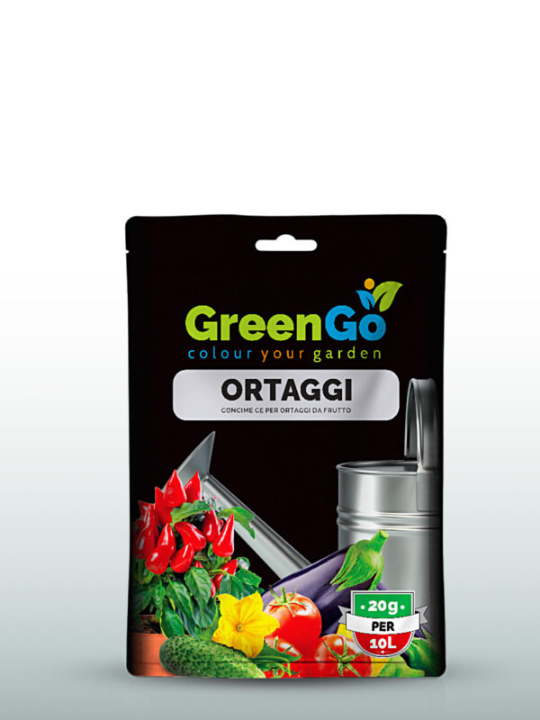 GreenGo per ortaggi e piante da orto - Concime idrosolubile in busta da 100 grammi.
