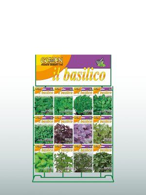 Espositore con cartello dedicato per buste Golden Line / Il basilico.