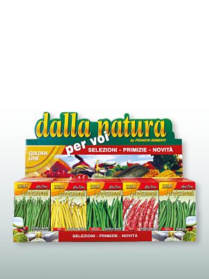 Espositore Franchi Sementi per scatolette di sementi Professionali per legumi.
