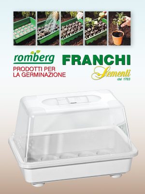 Mini serra di colore bianco per la germinazione e produzione di piantine da orto.